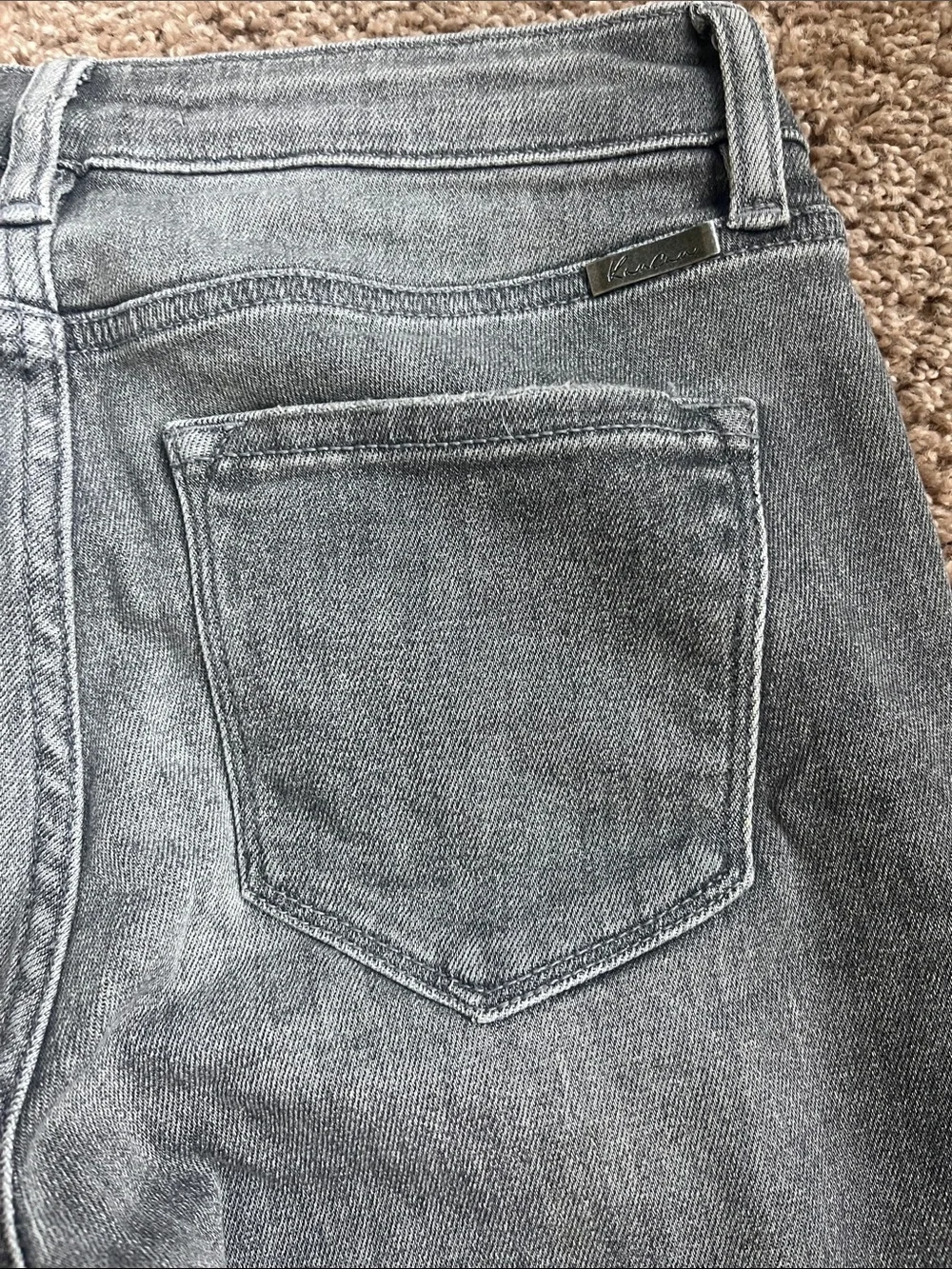 KanCan Ripped Gray High-Waist Button-Fly Jeans Size 3/25